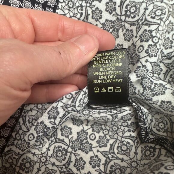 Max Studio Plus Kimono Cardigan Women’s 1X Black White Boho Print Open Front - Picture 4 of 5